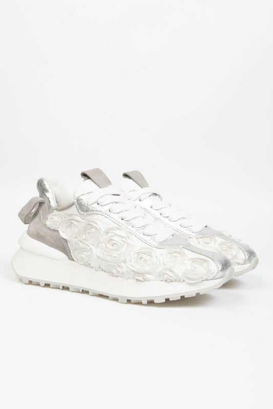 Sneakers Valencia In Pelle con Rose