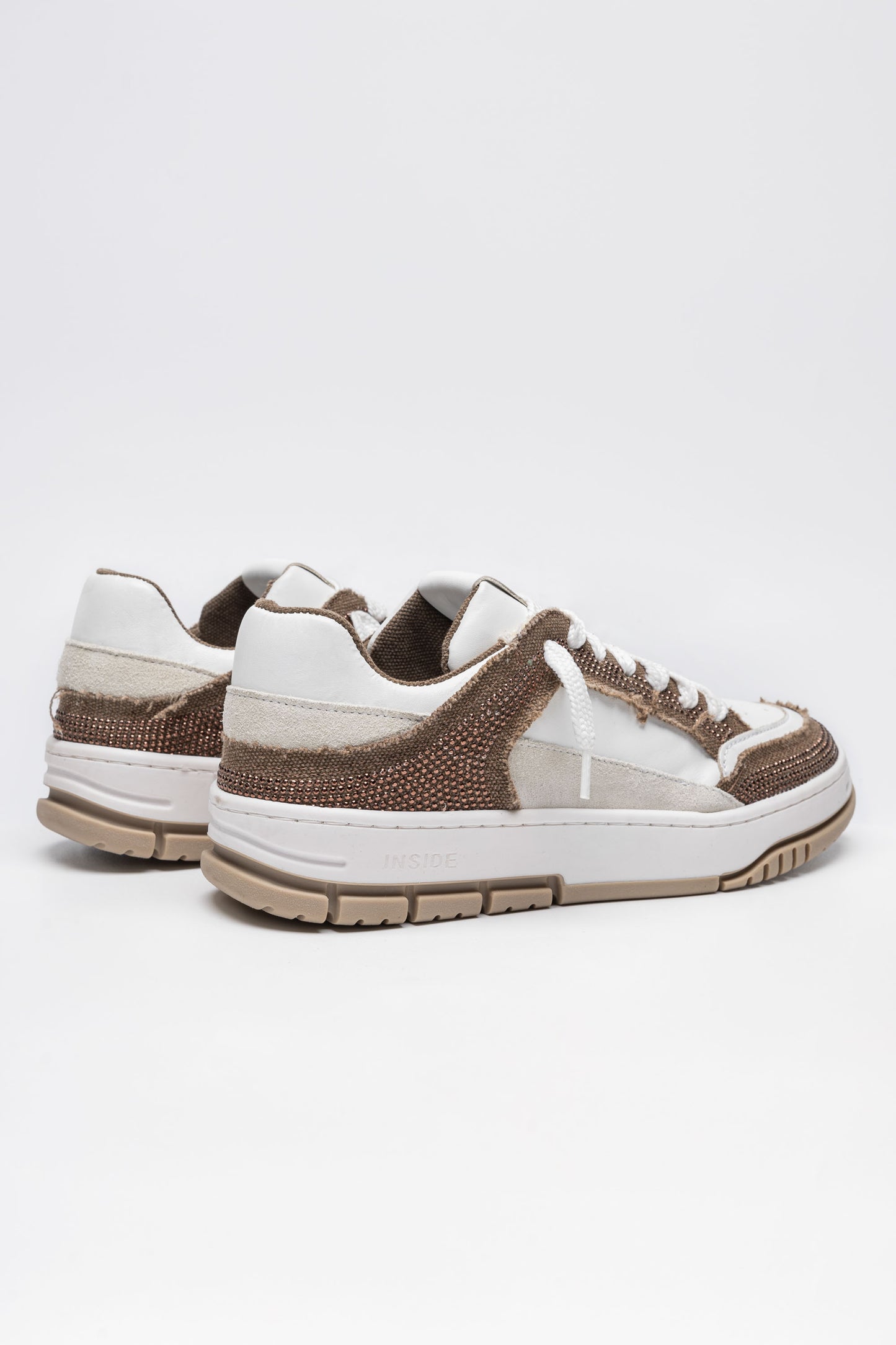 Sneakers iris in tessuto pelle/strass